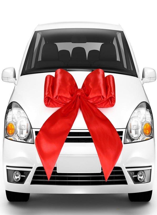 Datanly 30 Inch Giant Car Bow Big Silk Bow for Gift Decor Extra Large Bow with Non Scratch Magnet for Door Car Red Bows for Happy Birthday Sweet Party Wedding Reception - Image 5
